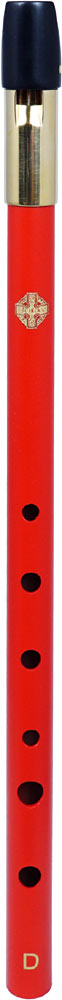 Glenluce Wexford High D Whistle. Red Finish Brass body finished in a matte red. Brass mouthpiece
