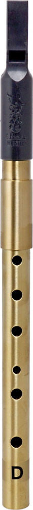 Nightingale High D Whistle, Tuneable Brass Improved O ring tuning slide. Squared style ABS fipple with a heavy brass body