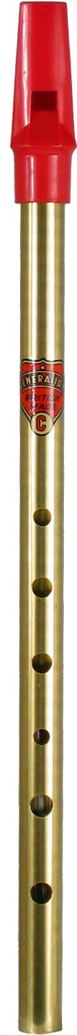 Generation Brass C Whistle Tin whistle with a red plastic mouthpiece