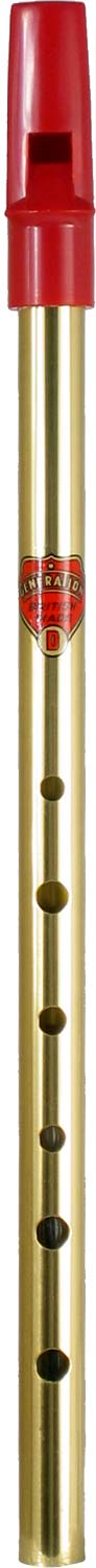 Generation Brass D Whistle Tin whistle with a red plastic mouthpiece