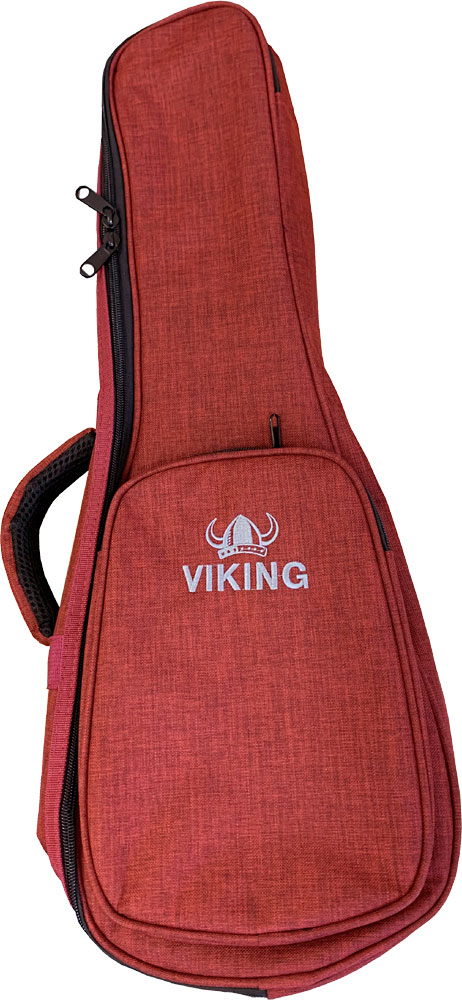 Viking VUB-30C Deluxe Uke Bag, Concert Dark red colored 900 Denier nylon outer. 8mm padding