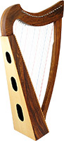 Glenluce Fiddlewood 22 String Harp, Fully Levered Solid rosewood sides with laminate spruce soundboard and back
