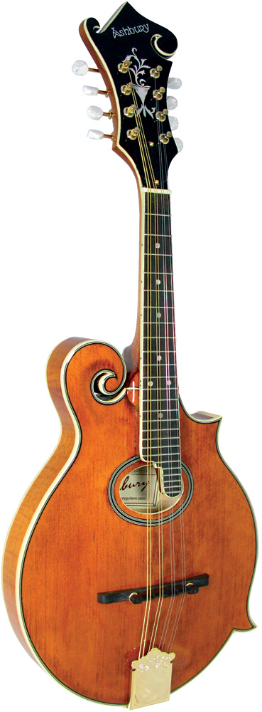 Ashbury AM-370 F Style Mandolin, Oval Hole Solid spruce top. Solid maple back and sides. Natural gloss finish