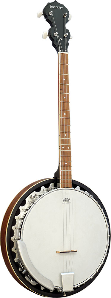 Ashbury AB-35-T Tenor Banjo Mahogany resonator with white ABS binding. Aluminum rim. 30 tension hooks
